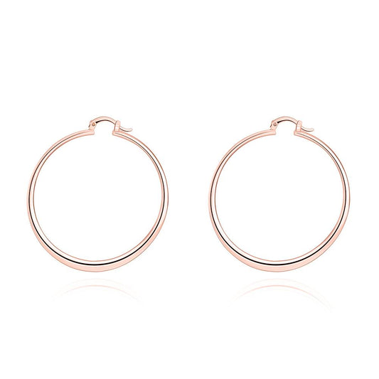 2" Flat Hoop Earrings in 18K Rose Gold Plated