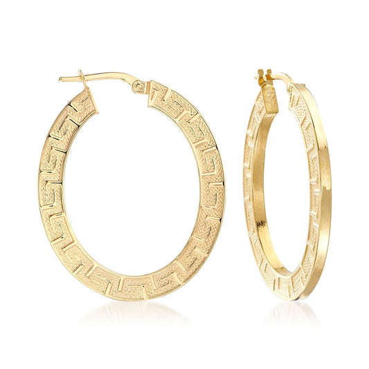 Sleek Roman Inspired Sketched Modern Hoop Earrings in 18K Gold Plating