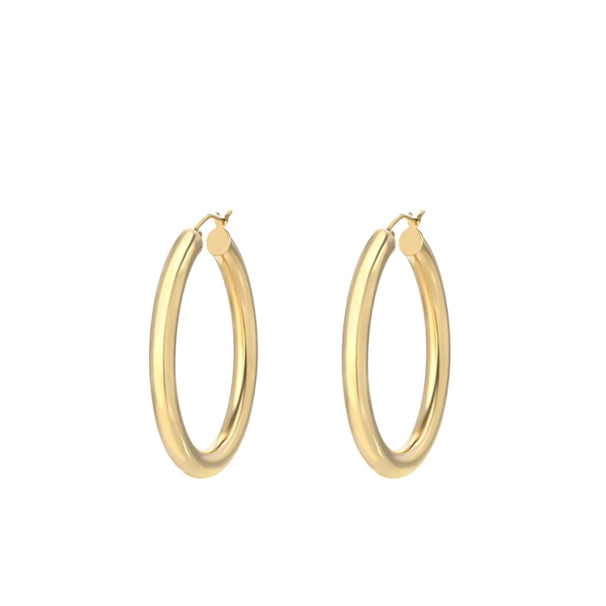 Classic 1" Round Hoop Earringin 18K Gold Plated