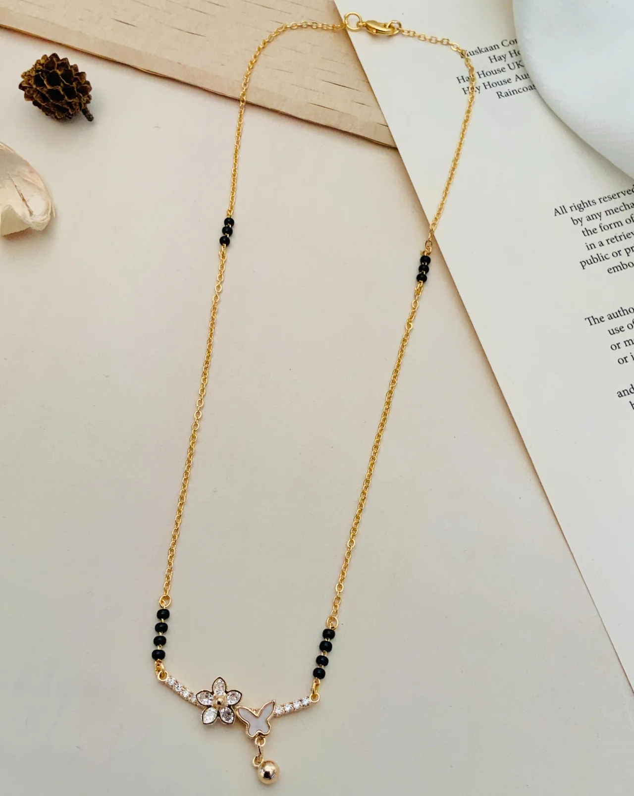 Dazzling Gold Plated American Diamond Mangalsutra